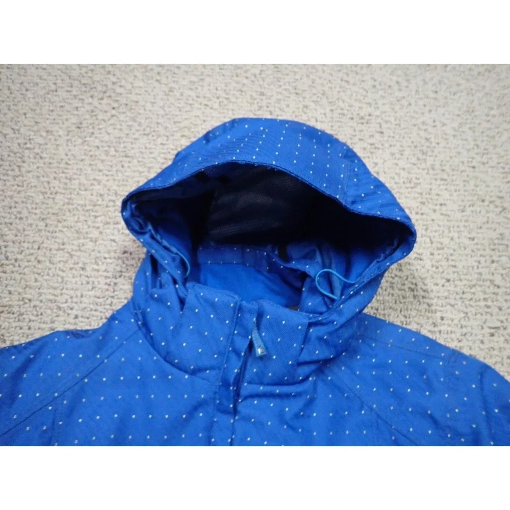 Powder Room Ski Jacket Womens Medium Blue Excellent Micro-Lite Polka Dot 68858